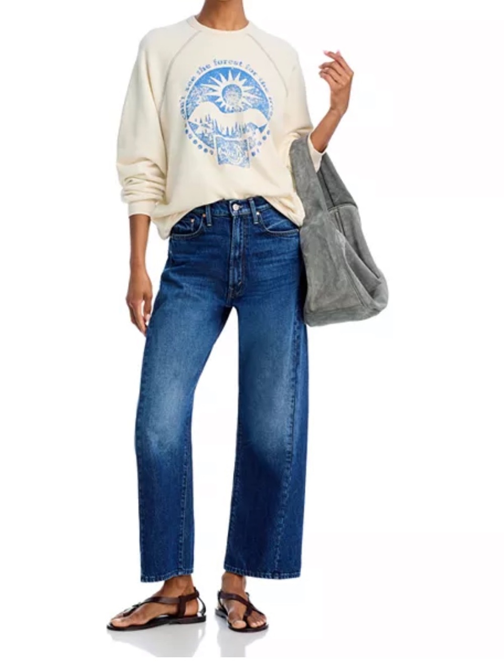 MOTHER Half Pipe High Rise Ankle Wide Leg Jeans~Did You Bring Me Anything~ sz 32